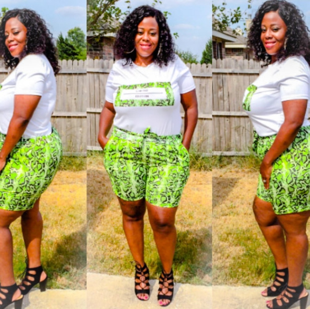 Snake Print Short Set